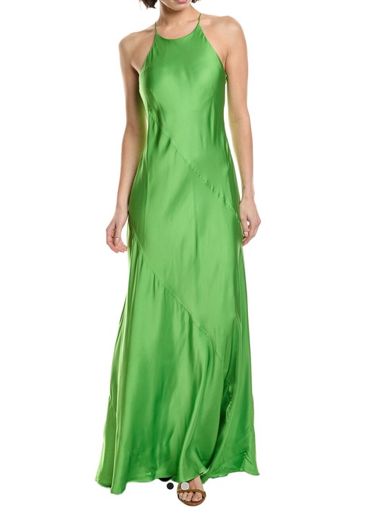 A.L.C. Dresses & Skirts - A.L.C. Lime Green Silk Halter Maxi Dress
